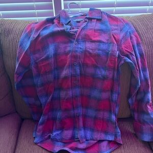 Eddie Bauer Red and Blue Plaid Button-Up Shirt